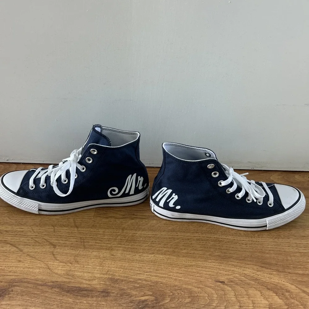 Converse Chuck Taylor High Blue Wedding Canvas Men's Sneaker Custom 171212C US 8 - Picture 4 of 9